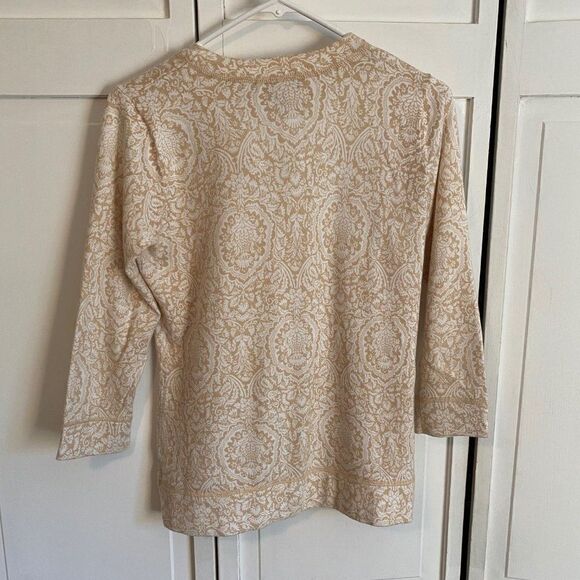 Eddie Bauer Beige White Cardigan SZ SP - Picture 6 of 8